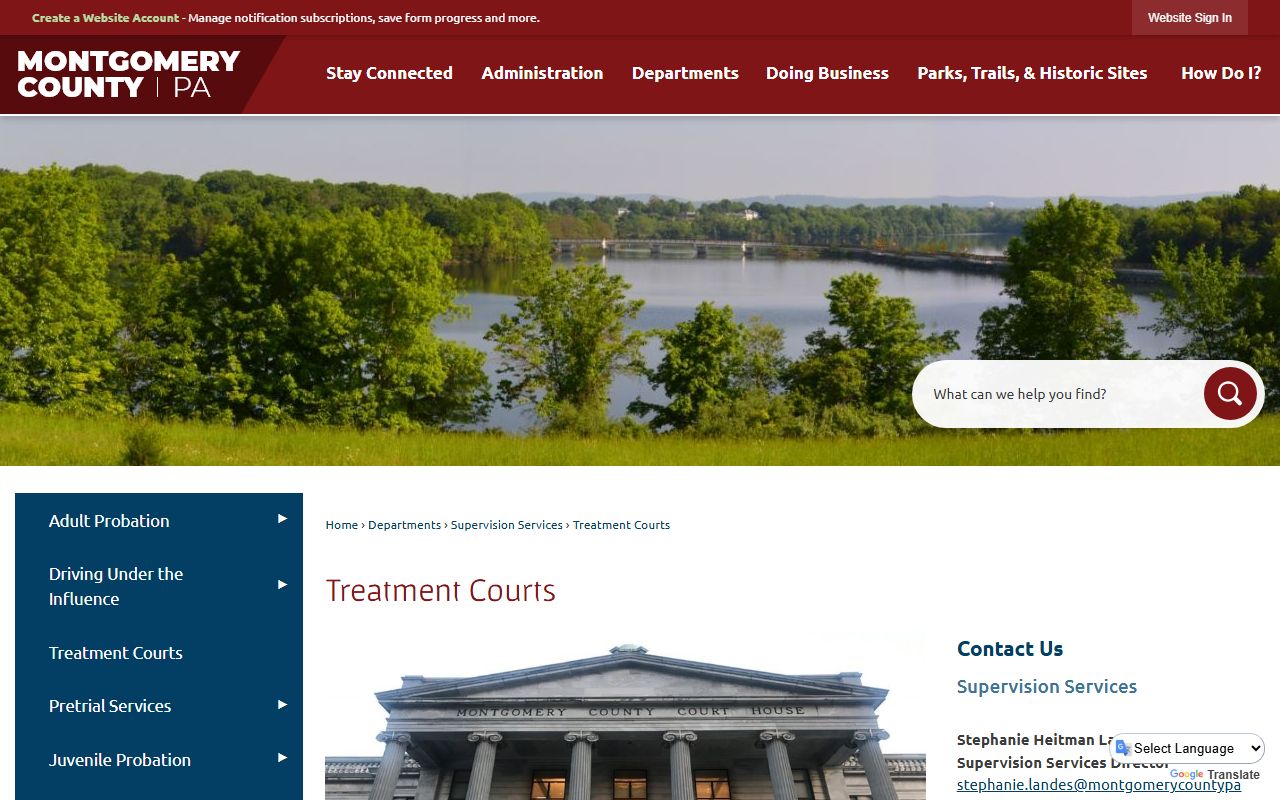 Montgomery County Treatment Courts page for Court of Common Pleas records