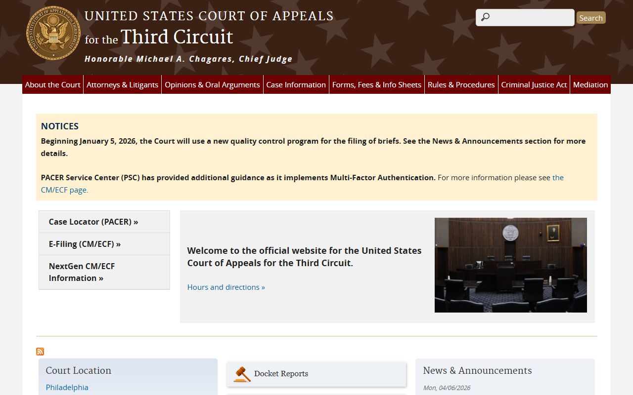 Third Circuit Court of Appeals records for Montgomery County federal cases