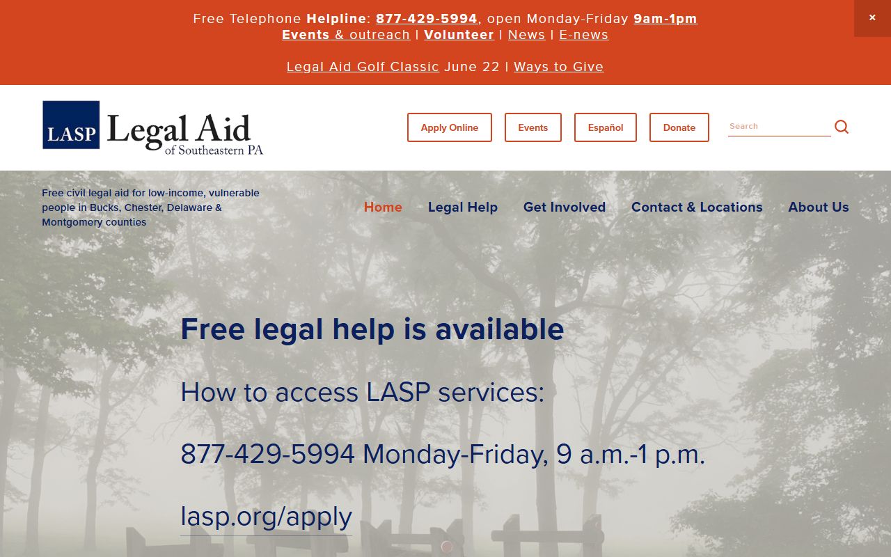 Legal Aid of Southeastern Pennsylvania help for Montgomery County residents