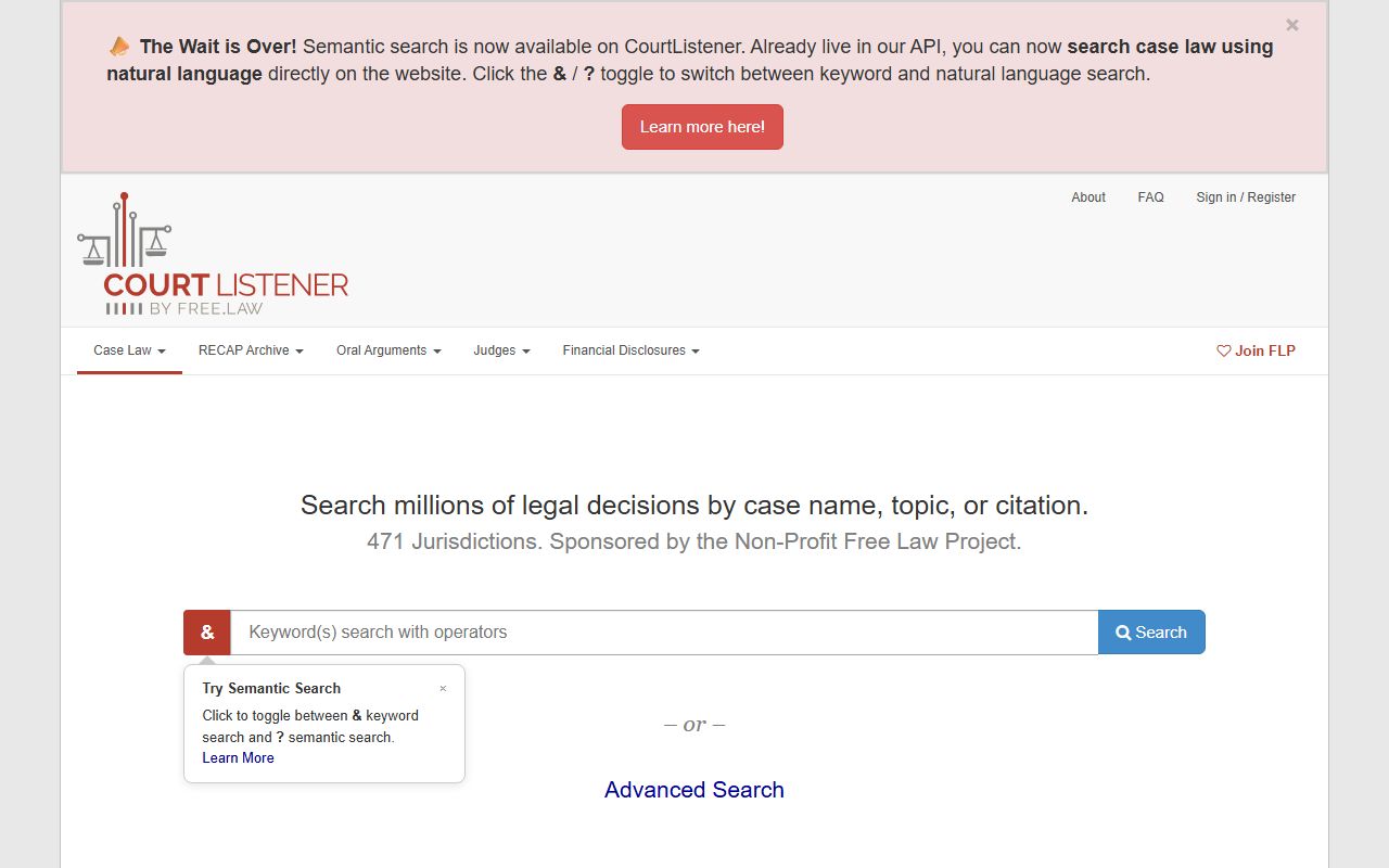 CourtListener legal research tool for Montgomery County court records