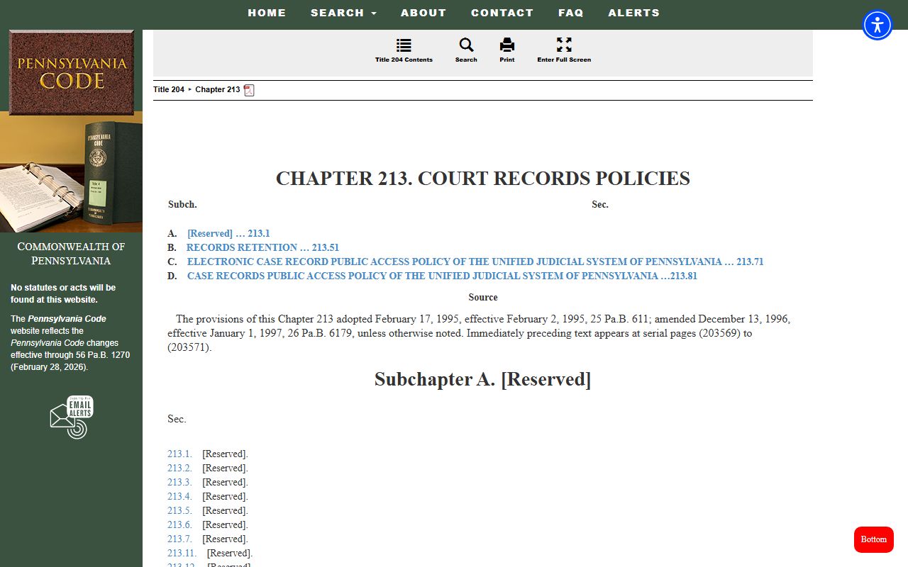 Pennsylvania court records policy chapter governing Montgomery County dockets